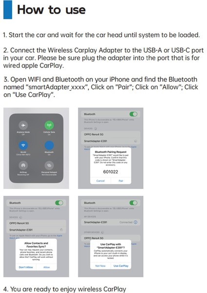 Kablosuz Carplay Adaptörü, Kablolu Carplay'i iPhone Ios 10+ ve Android Auto Için Kablosuz Carplay Adaptörüne Dönüştürür (Yurt Dışından) fırsatları