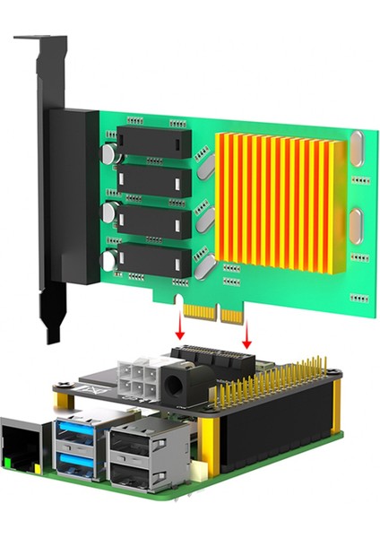 Raspberry Pi 5 Pcıe Ffc - Pcıe X1 Yuvası Için Hat Genişletme Kartı Gen2 Gen3, Raspberry Pi Için 40 Pin Gpıo Konnektörü ile (Yurt Dışından) fiyatları