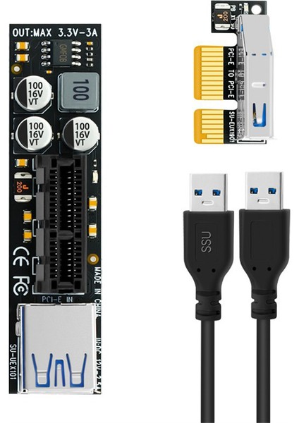 Btbcoin Eklenti Kartı Pcı-E Yükseltici Pcıe Pcı-Express X1 - X4 Pcı E Yükseltici Kart Uzatma Adaptörü 30 cm USB Uzatma Kablosuyla (Yurt Dışından)