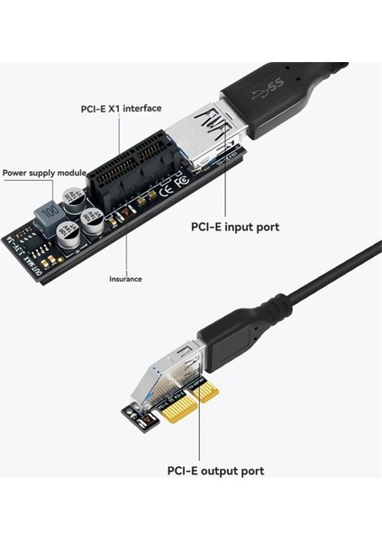 Btbcoin Eklenti Kartı Pcı-E Yükseltici Pcıe Pcı-Express X1 - X4 Pcı E Yükseltici Kart Uzatma Adaptörü 30 cm USB Uzatma Kablosuyla (Yurt Dışından) modelleri