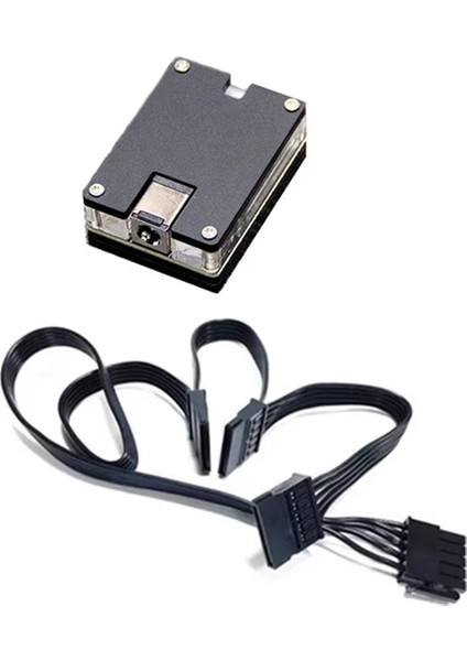 DC12V 5.5x2.5mm - 12V 5V Sata HDD SSD Güç Kablosu Sabit Disk Adaptör Modülü Güç Kaynağı Dc-Sata Nas 3sata (Yurt Dışından)