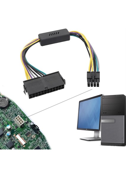 Dell 8p Anakart H61/H81/Q77/Q87/B75/A75/Q75/Q65 Için 24 Pin'den 8 Pin'e Atx Psu Güç Adaptörü Kablosu Değişimi (Yurt Dışından) modelleri