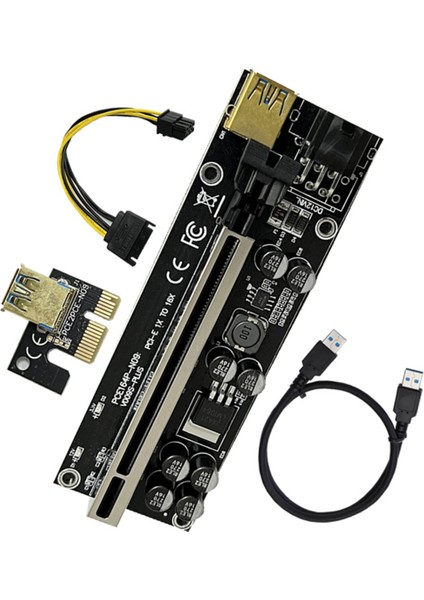 VER009S Plus Pcı-E Yükseltici Kart 009S Plus Pcıe X1-X16 4pin 6pin Güç USB 3.0 Kablosu Grafik Kartı Gpu Madenciliği Için (Yurt Dışından) fırsatları
