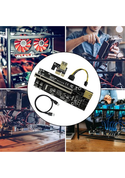 VER009S Plus Pcı-E Yükseltici Kart 009S Plus Pcıe X1-X16 4pin 6pin Güç USB 3.0 Kablosu Grafik Kartı Gpu Madenciliği Için (Yurt Dışından) indirimleri