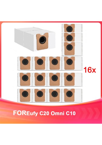Eufy C20 Omni, C10 Otomatik Boşaltma Torbaları Için 16'lı Paket Toz Torbaları, Verimli Temizlik Için Dayanıklı ve Uzun Ömürlü Aksesuarlar (Yurt Dışından)
