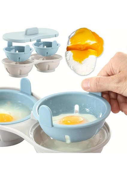Adet Mikrodalga Yumurta Pişirici 2 Bölmeli Silikon Yumurta Pişirici Haşlanmış Yumurta ve Haşlanmış Yumurtalar Için Mutfak Pişirme Yumurta Kapları, B (Yurt Dışından) fırsatları