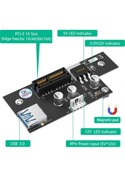 Manyetik Ayak Pedleri ile Yüksek Kaliteli Pci Express Pci-E 1x - 1X/4X/8X/16X Yükseltici Kart (Yurt Dışından) modelleri
