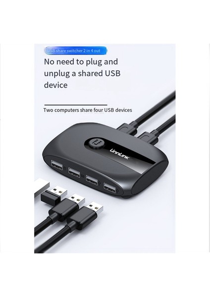 Unnlınk Usb2.0 Yazıcı Paylaşım Cihazı 4 Port 2 Giriş ve 4 Çıkış 2 Bilgisayar Klavye ve Fare Paylaşımı Anahtarı USB Aygıtını Paylaşır (Yurt Dışından) fırsatları