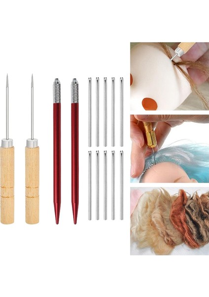 El Sanatları Için Bebek Saçı Köklendirme Aksesuar Seti, 10X0,8 mm Iğneli Bebek Saçı Yeniden Köklendirme Aleti (Yurt Dışından) fiyatları