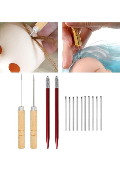 El Sanatları Için Bebek Saçı Köklendirme Aksesuar Seti, 10X0,8 mm Iğneli Bebek Saçı Yeniden Köklendirme Aleti (Yurt Dışından) fırsatları