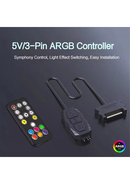 Argb Denetleyici 5V 3pin Sata Güç Kaynağı Rgb Denetleyici 3pın Hub Bilgisayar Cpu Kasa Fanı LED Işık Radyatörü Beyaz (Yurt Dışından) modelleri