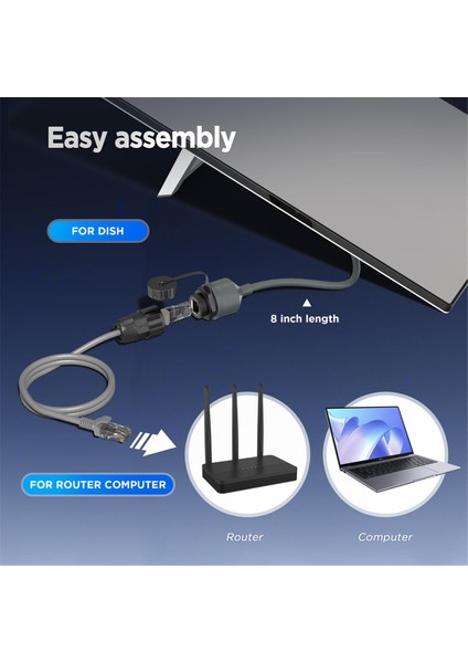 Starlink Gen 3 / Starlink Mini Ethernet Adaptörü RJ45 Için Kolay Kurulum Su Geçirmez Starlink Kablo RJ45 Soketleri (Yurt Dışından) modelleri