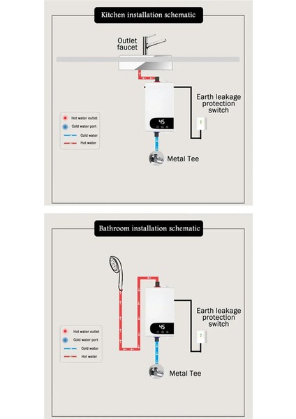 Anında Su Isıtıcısı 5500W Güç Taşınabilir Banyo, Duş ve Mutfak Için Ip4 Su Geçirmez LCD Dijital Ekran Ab Fişi (Yurt Dışından)