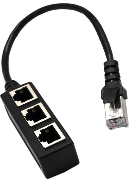 RJ45 Ethernet Ayırıcı Kablo 1 Erkek - 3 Dişi Lan Portlu Ethernet Ayırıcı Adaptörü Cat5 CAT5E Cat6 Cat7 (Yurt Dışından)