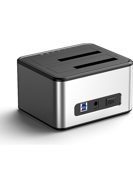 2,5/3,5 Inç SSD Harici Sabit Disk Muhafazası Çift Bölmeli Sabit Disk Yerleştirme Istasyonu Sata - USB 3.0 HDD Kutusu Ab Fişi (Yurt Dışından)