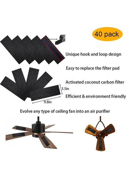 40'lı Paket Tavan Vantilatörü Kanat Filtreleri - Tavan Vantilatörü Hava Temizleyici Pedleri Aksesuarları Toz Tutucu - Vantilatör Filtresi (Yurt Dışından) fiyatları