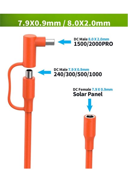 Güneş Jeneratörleri Için 12AWG Uzatma Kablosu, Jackery/gz/yet A Için DC8020 ile 8mm Dişi - Erkek DC7909 Güneş Paneli Kablosu (Yurt Dışından) fırsatları