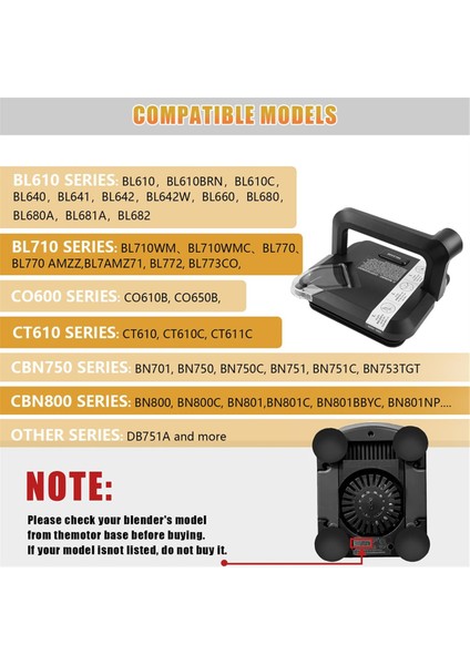 Ninja Blender 72 Oz Sürahi Için Kapak Değişimi, Ninja Blender BL642 Serisi Için Üst Kilitli Kapak Kapağı Yedek Parçaları (Yurt Dışından) modelleri