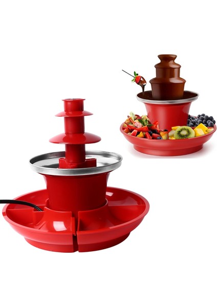 Üç Katlı Çikolata Çeşmesi Makinesi Çıkarılabilir Mini Nostalgia Eriyen Çikolata Fondü Çikolata Eriyen Fondü Ab Fişi (Yurt Dışından) indirimleri