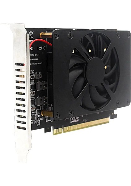 4 Disk Pcıe 4.0 X16 Anahtar 4 Portlu M.2 Adaptör Kartı Isı Emici Nvme Pcı-E X16 Ayırıcı Kart 4 x 32 Gbps (Yurt Dışından)