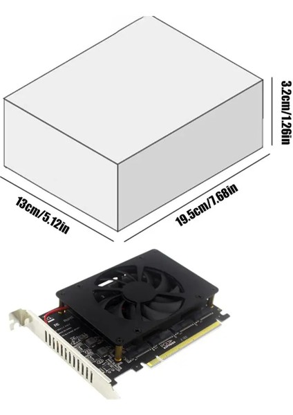 4 Disk Pcıe 4.0 X16 Anahtar 4 Portlu M.2 Adaptör Kartı Isı Emici Nvme Pcı-E X16 Ayırıcı Kart 4 x 32 Gbps (Yurt Dışından) fırsatları