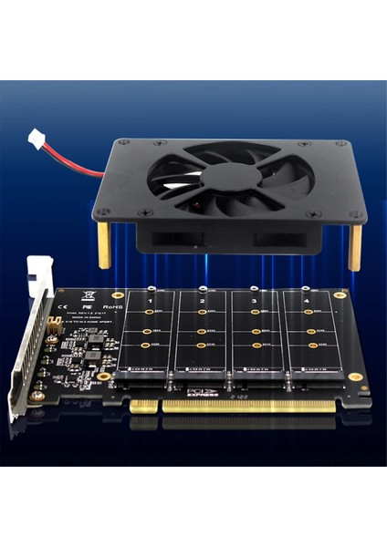 4 Disk Pcıe 4.0 X16 Anahtar 4 Portlu M.2 Adaptör Kartı Isı Emici Nvme Pcı-E X16 Ayırıcı Kart 4 x 32 Gbps (Yurt Dışından) indirimleri