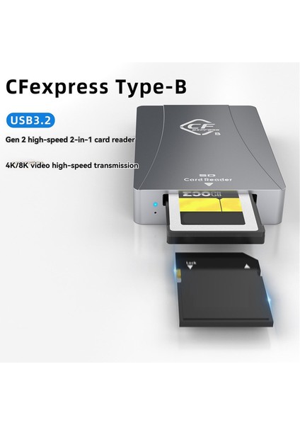 Cfexpress Tip B ve Sd Kart Okuyucu USB 3.2 Gen 2 10 Gbps Cfexpress B Okuyucu, Usb-C ve Usb-A 2'si 1 Arada Tip B Cfexpress Adaptörü (Yurt Dışından) modelleri