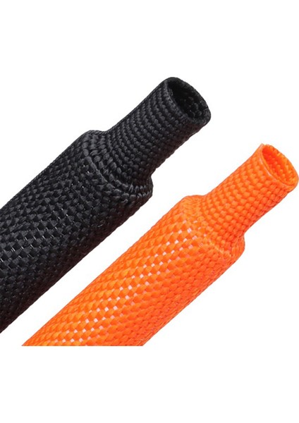 Büzülebilir Örgülü Kablo Kılıfı Yalıtımı Yangına Dayanıklı Koruyucu Kılıf, Isıyla Büzüşen Boru Kablo Sonlandırıcı Siyah (Yurt Dışından) indirimleri