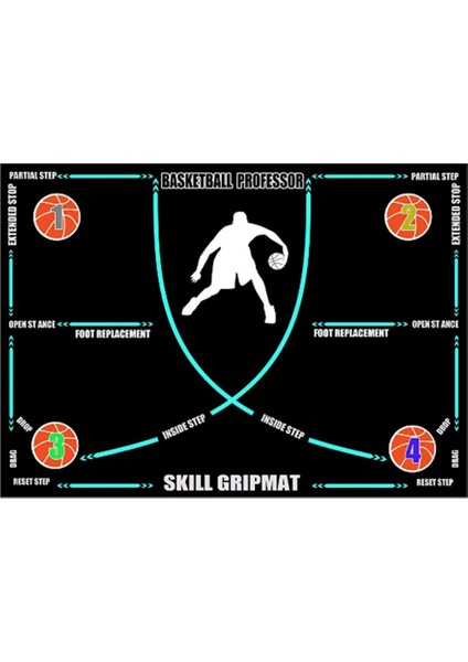 Taşınabilir Basketbol Ayak Çalışma Matı Taşınabilir Kaymaz Basketbol Eğitim Matı Ayak Çalışma Adım Eğitim Pedi (Yurt Dışından)