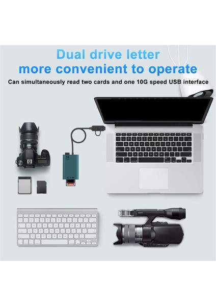 Cfexpress Tip B ve Sd Çift Yuvalı Bellek Kartı Okuyucu, 10 Gbps USB 3.2 Gen 2 Tip B Cfexpress Adaptör Bellek Kartı Okuyucu B (Yurt Dışından) fırsatları