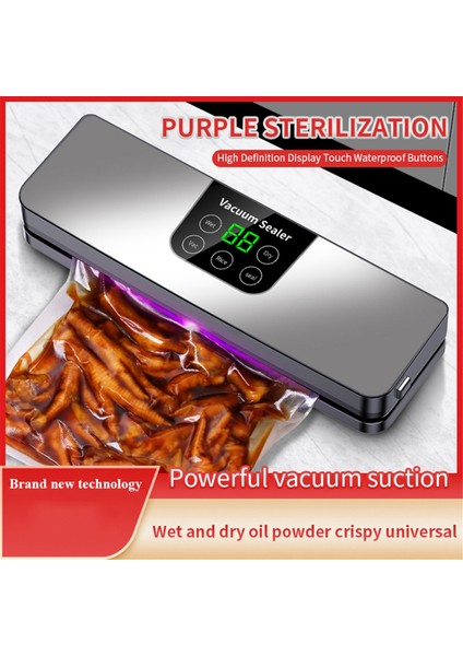 Elektrikli Vakumlu Paketleme Makinesi Kuru/ıslak Gıda Ambalajını Taze Tutmak Için Mühürleme Dokunmatik Düğmeler Dijital Ekran Çıkarılabilir Temizlenebilir (Abd) (Yurt Dışından) modelleri