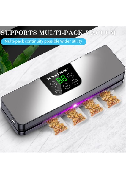 Elektrikli Vakumlu Paketleme Makinesi Kuru/ıslak Gıda Ambalajını Taze Tutmak Için Mühürleme Dokunmatik Düğmeler Dijital Ekran Çıkarılabilir Temizlenebilir (Abd) (Yurt Dışından) indirimleri