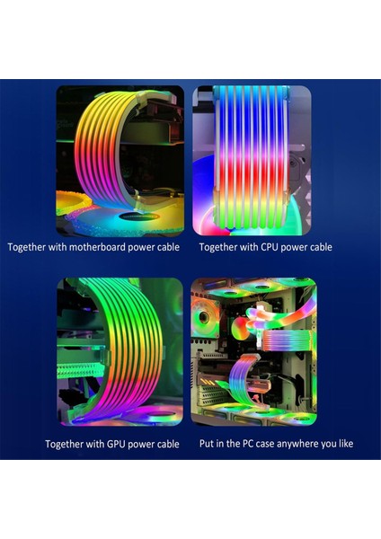 Pc Rgb Işık Şeridi, Psu Uzatma Kablosu, Gpu ve Anakart Pc Kabloları Için Işıklı LED Şerit Seti, 5V 3 Pinli Argb Senkronizasyon (Yurt Dışından) indirimleri