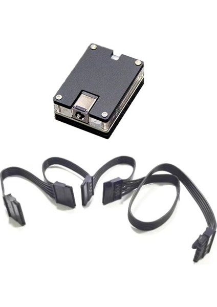 DC12V 5.5x2.5mm - 12V 5V Sata HDD SSD Güç Kablosu Sabit Disk Adaptör Modülü Güç Kaynağı Dc-Sata Nas 4sata (Yurt Dışından)