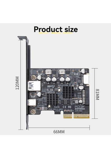 USB Pcıe Kart Tip C Adaptör Kartı Pcı-Express 4x - USB 3.2 Gen 20GBPS 20GB Sürücüsüz - Win Için (Yurt Dışından) modelleri