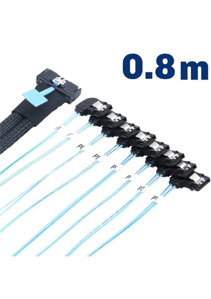 Mcıo 74P 8x 8ı Sas SFF-8654 8i Pcı-E Ultraport Slimline 5.0 - 8x Sata 7p 90 Derece Dişi Adaptör Kablosu 0,8 M (Yurt Dışından) fiyatları