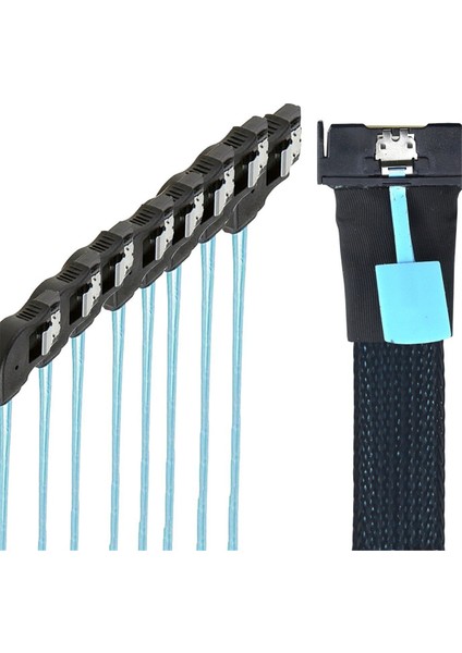 Mcıo 74P 8x 8ı Sas SFF-8654 8i Pcı-E Ultraport Slimline 5.0 - 8x Sata 7p 90 Derece Dişi Adaptör Kablosu 0,8 M (Yurt Dışından) modelleri