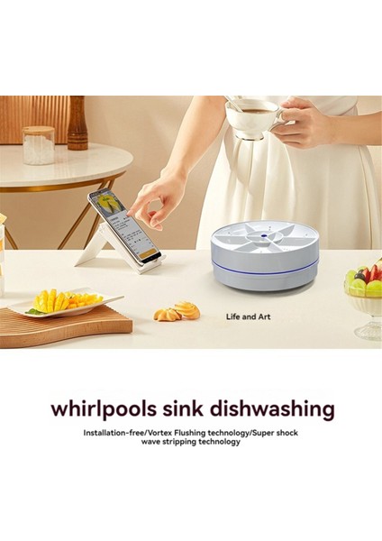 Ultrasonik Bulaşık Makinesi Taşınabilir Mini Turbo Bulaşık Makinesi, Sebze Yıkama Makinesi Ev Lavabo Bulaşık Makinesi Cihazı B (Yurt Dışından) modelleri