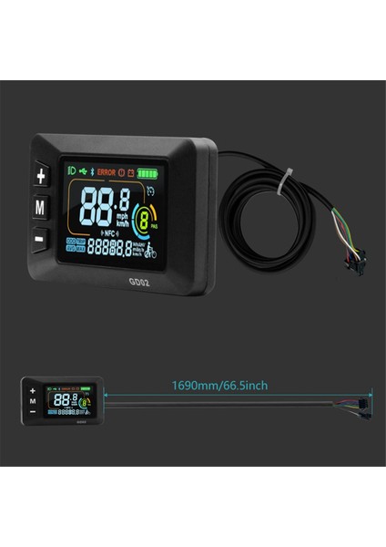 LCD-GD02 Elektrikli Bisiklet LCD Ekran Metre Gösterge Paneli Ekran Paneli 24V 36V 48V 52V 60V Elektrikli Scooter Için Sm5+2pın (Yurt Dışından)