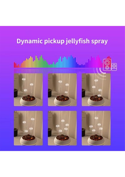 Denizanası Hava Nemlendirici Duman Halkası Renkli Alev Koku Makinesi Masaüstü Aroma Difüzörü Au Fişi (Yurt Dışından) modelleri