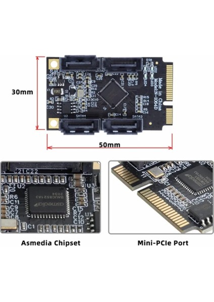 A+E Pcı Express Mini Pcı-E Pcı Express Pcı-E - 4 Portlu Sata 3.0 Esata Pcıe Sata3 6gbps Genişletme Kartı Pcı-E Adaptörü (Yurt Dışından) fiyatları