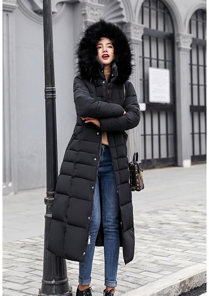 Kışlık Tam Boy Kapüşonlu Günlük Kadın Şişme Mont fırsatları