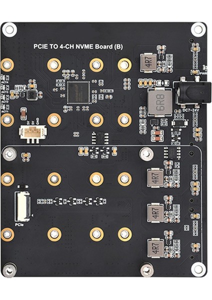Raspberry Pi 5 Pcıe - 4-Ch M.2 Nvme SSD Adaptör Kartı Pı5 Için 2280/2260/2242/2230 M.2 Sabit Disklerle Uyumlu (Yurt Dışından) modelleri