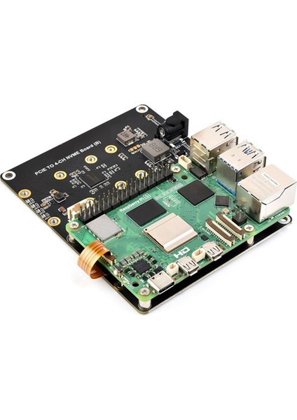 Raspberry Pi 5 Pcıe - 4-Ch M.2 Nvme SSD Adaptör Kartı Pı5 Için 2280/2260/2242/2230 M.2 Sabit Disklerle Uyumlu (Yurt Dışından) indirimleri