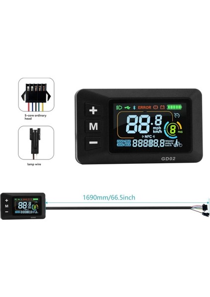 LCD-GD02 Elektrikli Bisiklet LCD Ekran Metre Gösterge Paneli Ekran Paneli 24V 36V 48V 52V 60V Elektrikli Scooter Için Sm5+2pın (Yurt Dışından) fırsatları