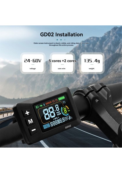 LCD-GD02 Elektrikli Bisiklet LCD Ekran Metre Gösterge Paneli Ekran Paneli 24V 36V 48V 52V 60V Elektrikli Scooter Için Sm5+2pın (Yurt Dışından) indirimleri