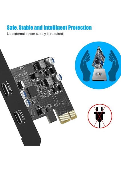 5gbps Pcıe 1x - Çift USB C Genişletme Kartı Pcı Express X1 - 2 Port Type-C Genişletici Dönüştürücü Kart Yükseltici Bilgisayar Pc Için (Yurt Dışından) indirimleri