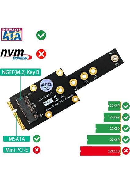 Msata - M.2 Anahtar B Adaptörü M.2 SSD - Msata Adaptörü Msata - M.2 Anahtar B SSD Adaptörü (Yurt Dışından) modelleri