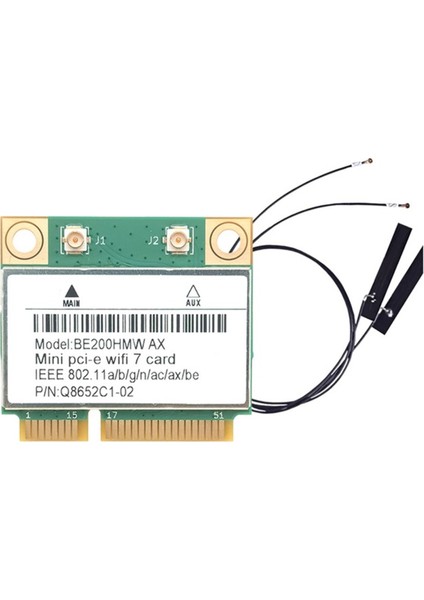 Wifi 7 Pcı-E Wifi Kartı BE200 BE200HMW 8774MBPS 2.4g/5g/6ghz Bluetooth 5.4 802.11BE Ağ Adaptörü Dahili Anten (Yurt Dışından)