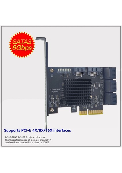 Pcı-E 8 Port Sata Genişletme Kartı Genişletme Kartı Pcıe X4 - Sata3.0 6gbps HDD SSD Adaptör Denetleyicisi (Yurt Dışından) fiyatları